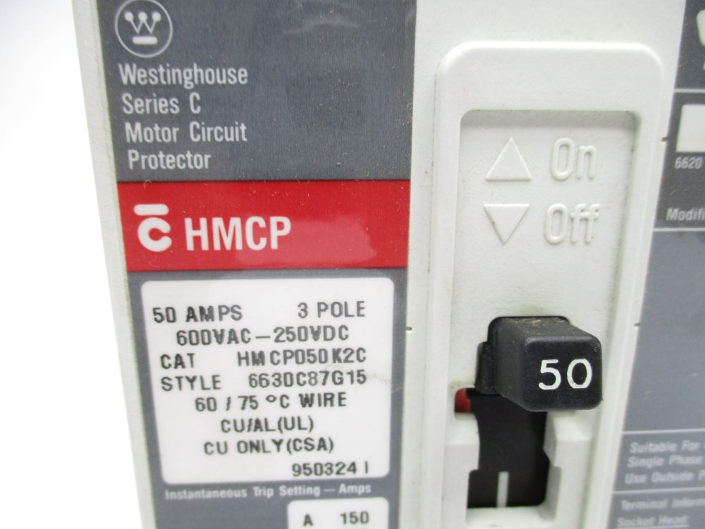 WESTINGHOUSE HMCP050K2C SER. C 50A 600VAC NSMP