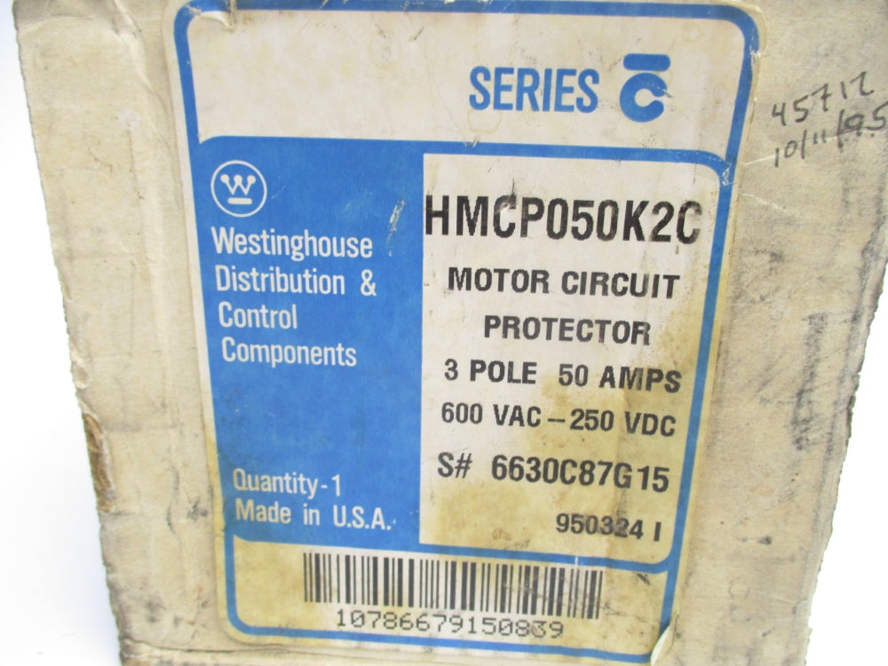 WESTINGHOUSE HMCP050K2C SER. C 50A 600VAC NSMP