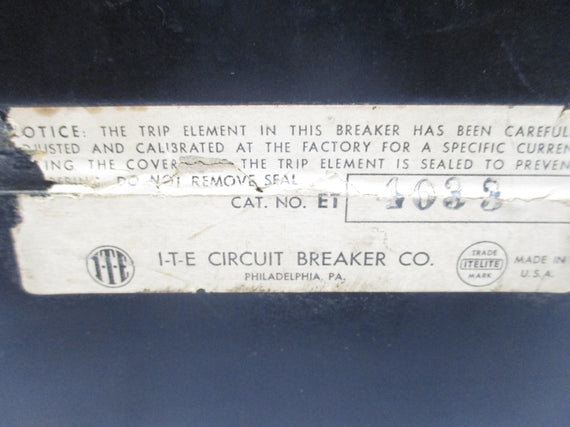 I-T-E CIRCUIT BREAKER ET4033 30A 600VAC UNMP