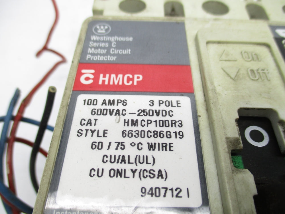 WESTINGHOUSE HMCP100R3 SER. C 100A 600VAC UNMP