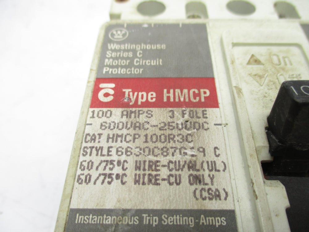 WESTINGHOUSE HMCP100R3C SER. C 600VAC 100A UNMP
