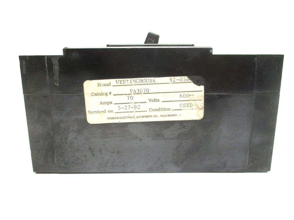 WESTINGHOUSE FA3070 70A 600V UNMP