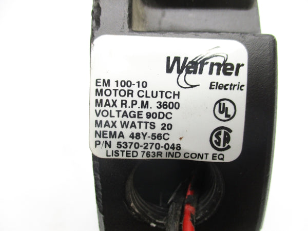 WARNER EM100-10 5370-270-046 90VDC UNMP