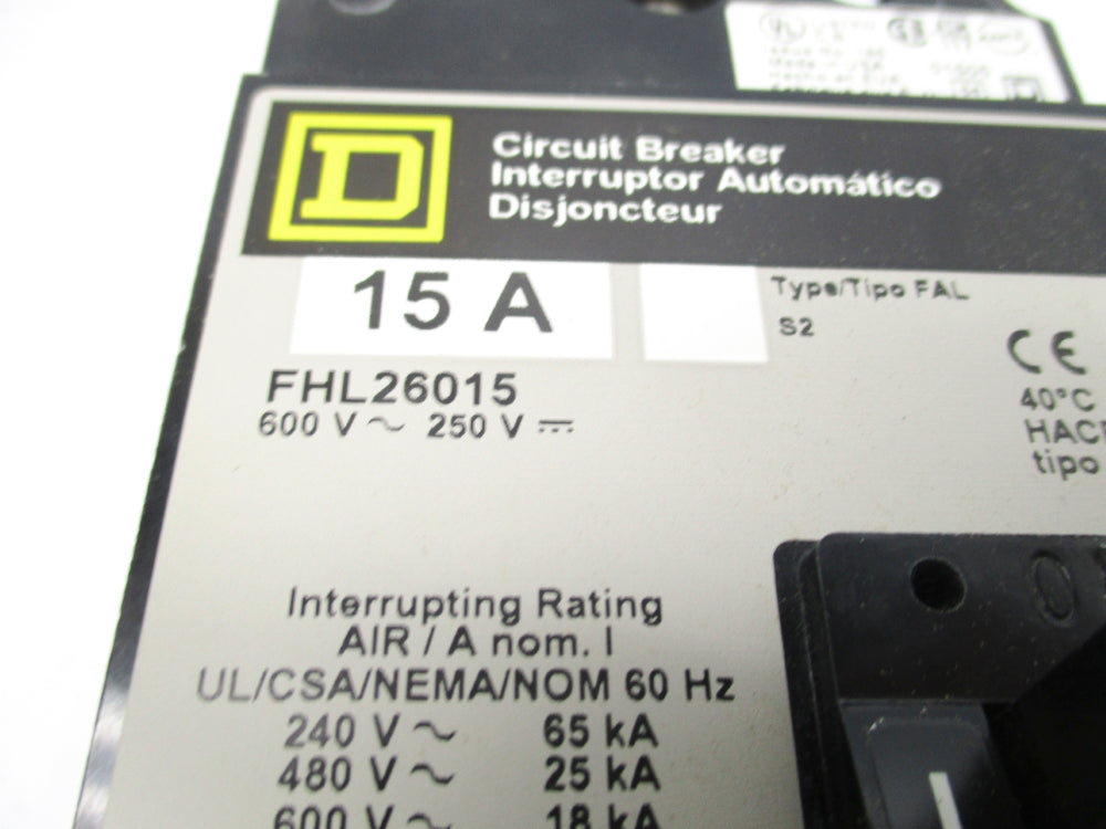 SQUARE D FHL26015 15A 600V (GREY) NSMP