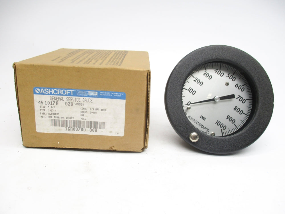 ASHCROFT 451017A02B1000# 0-1000PSI NSMP