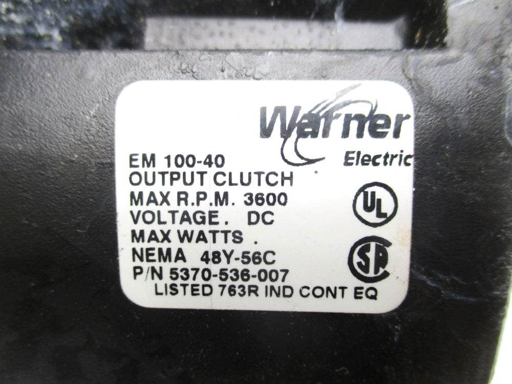 WARNER ELECTRIC EM100-40 5370-536-007 UNMP