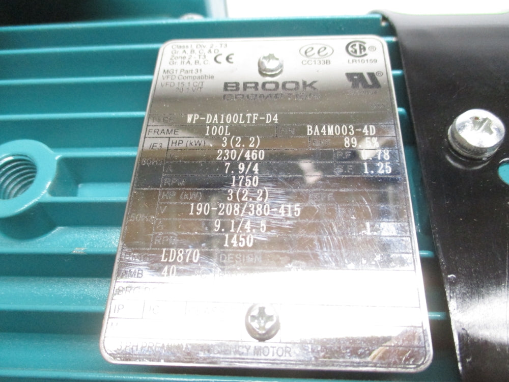 BROOKS COMPTON WP-DA100LTF-D4 BA4M003-4D UNMP