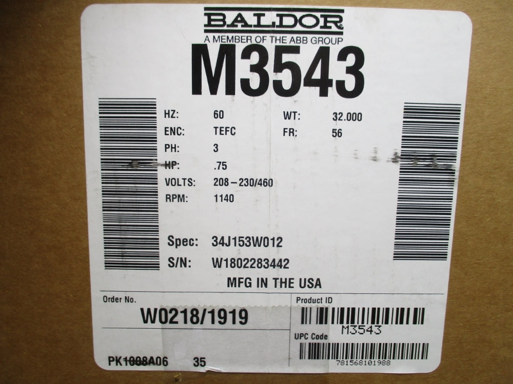 BALDOR M3543 NSMP