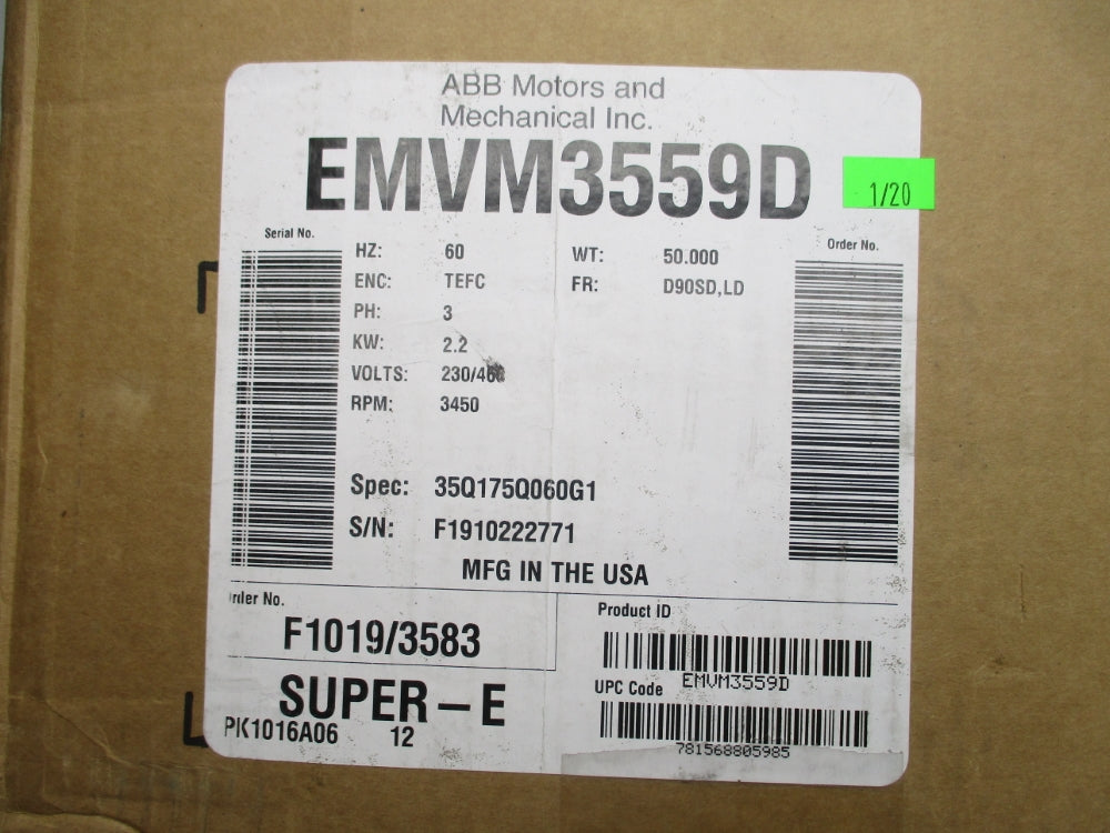 BALDOR EMVM3559D NSMP
