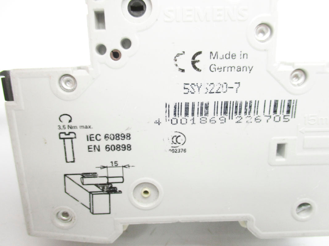 SIEMENS 5SY5220-7 20A 400V (AS PICTURED) NSNP