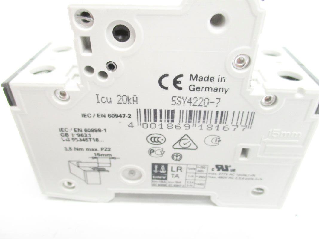 SIEMENS 5SY4220-7 20A 400V NSNP