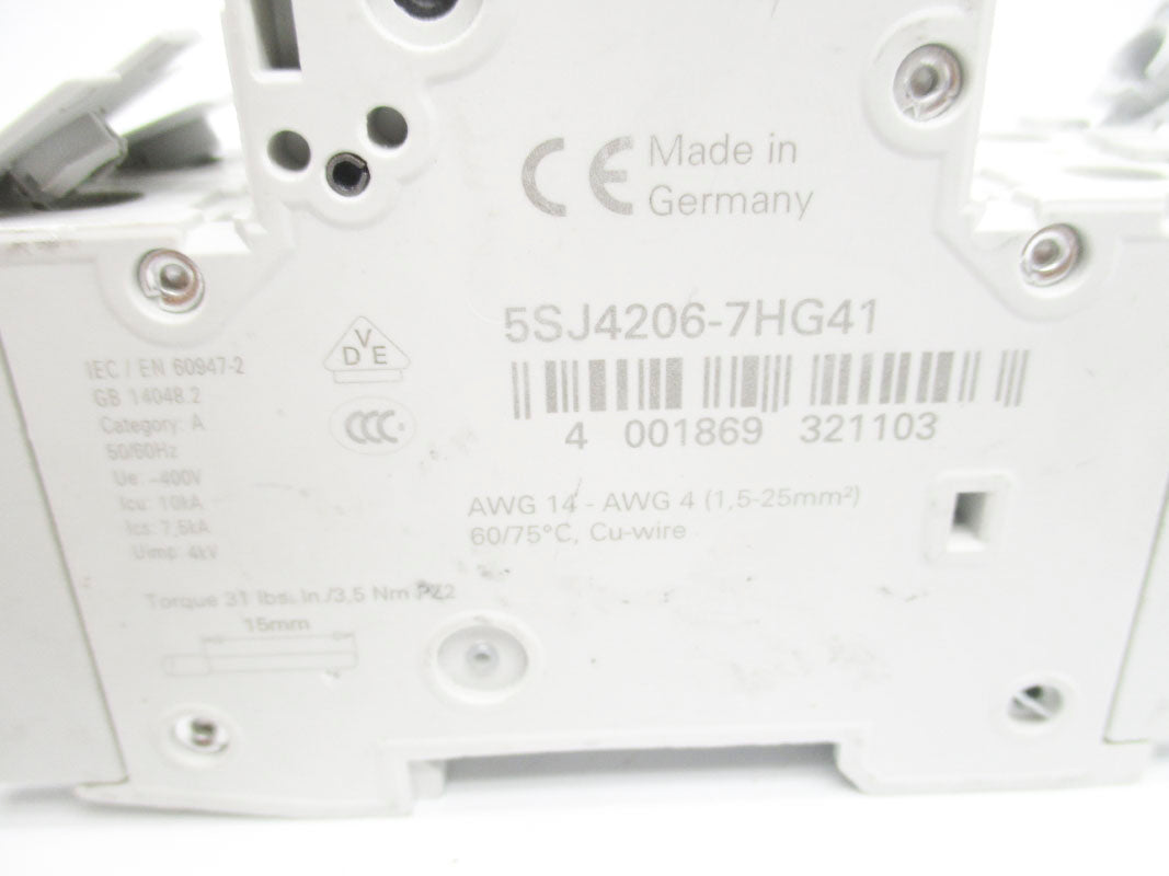 SIEMENS 5SJ4206-7HG41 6A 400V NSNP