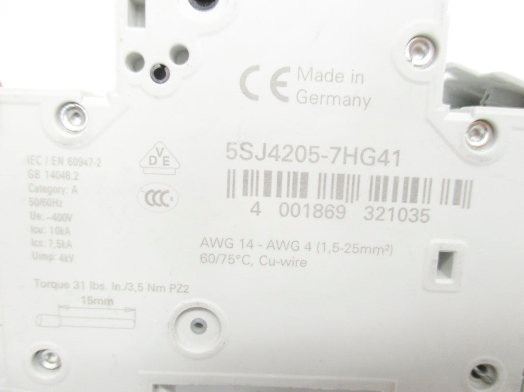 SIEMENS 5SJ4205-7HG41 .5A 400V (AS PICTURED) NSNP