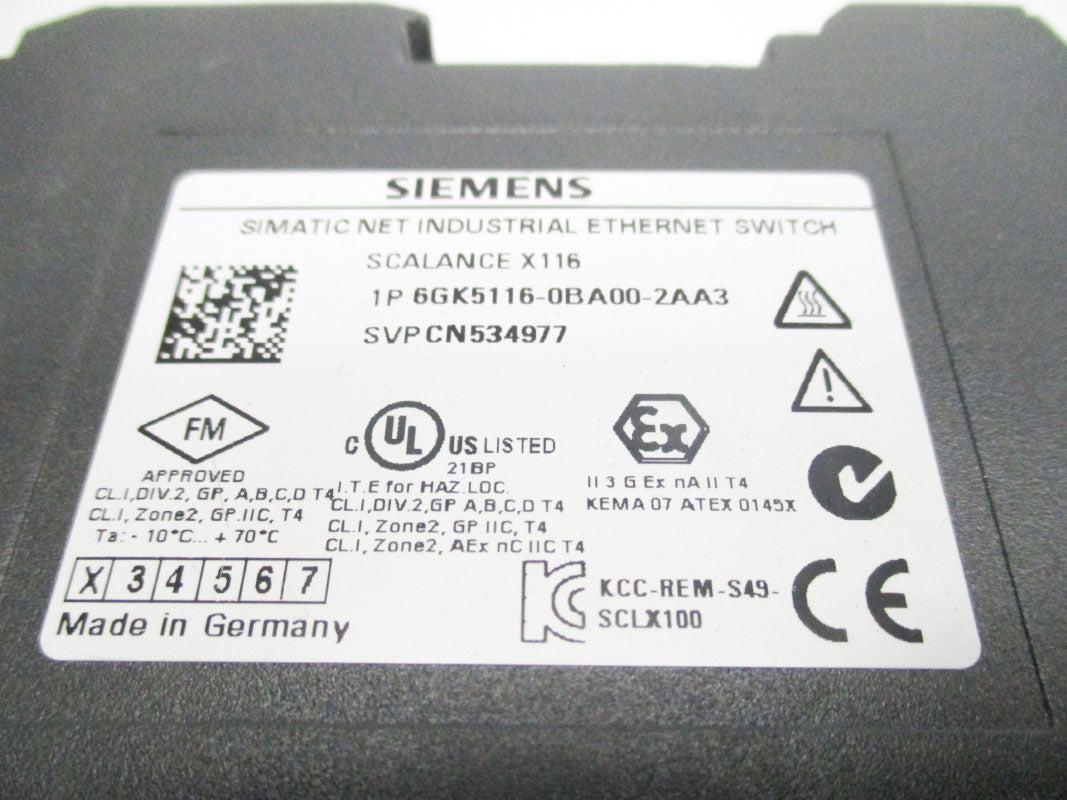 SIEMENS 6GK5116-0BA00-2AA3 (AS  PICTURED) NSNP