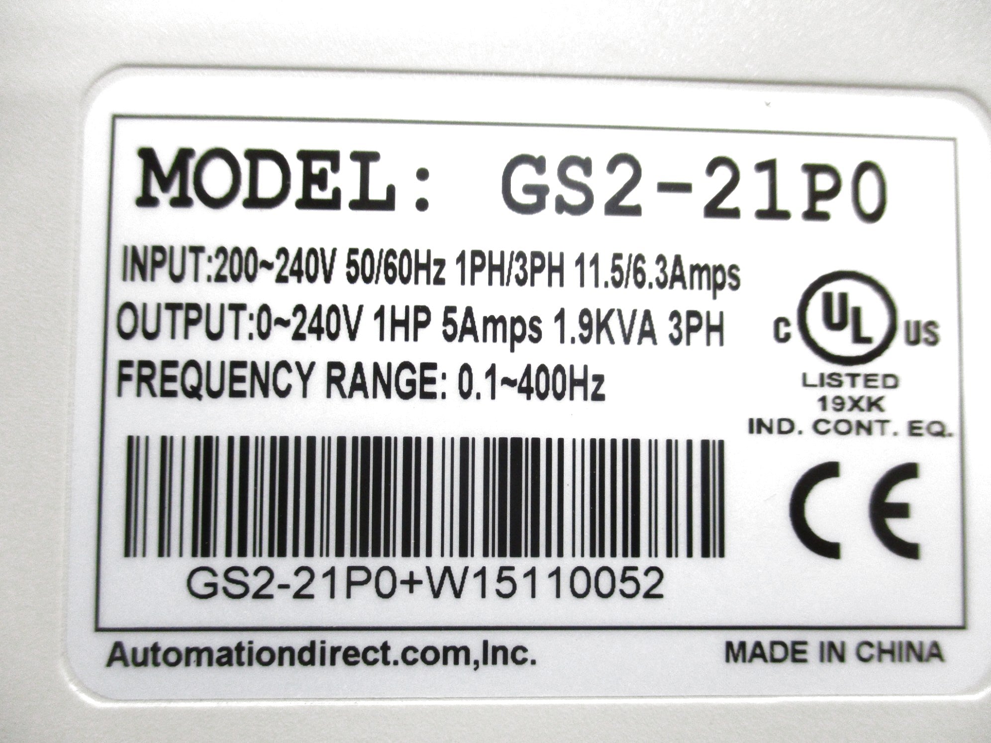 AUTOMATION DIRECT GS2-21P0 UNMP