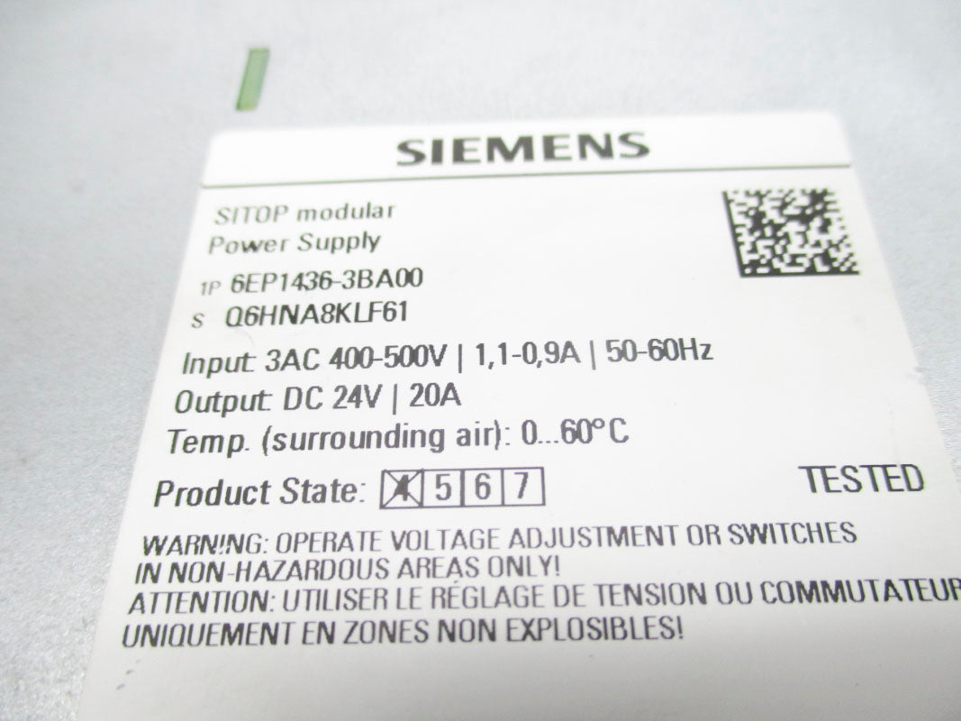 SIEMENS 6EP1436-3BA00 400-500V 1,1-0,9A NSNP