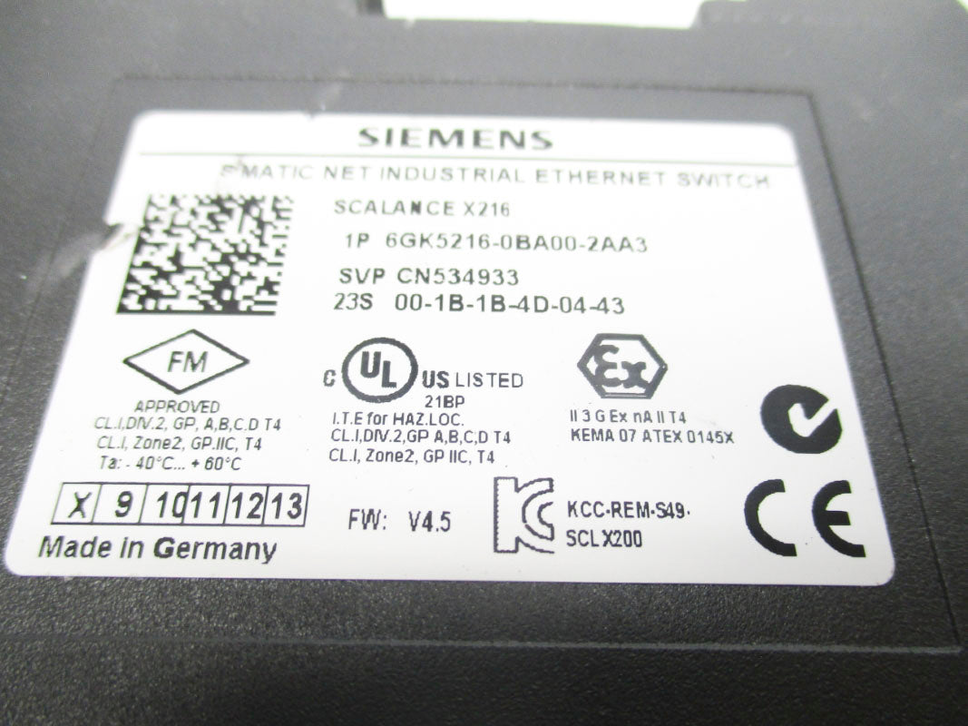 SIEMENS 6GK5216-0BA00-2AA3 (AS PICTURED) NSNP