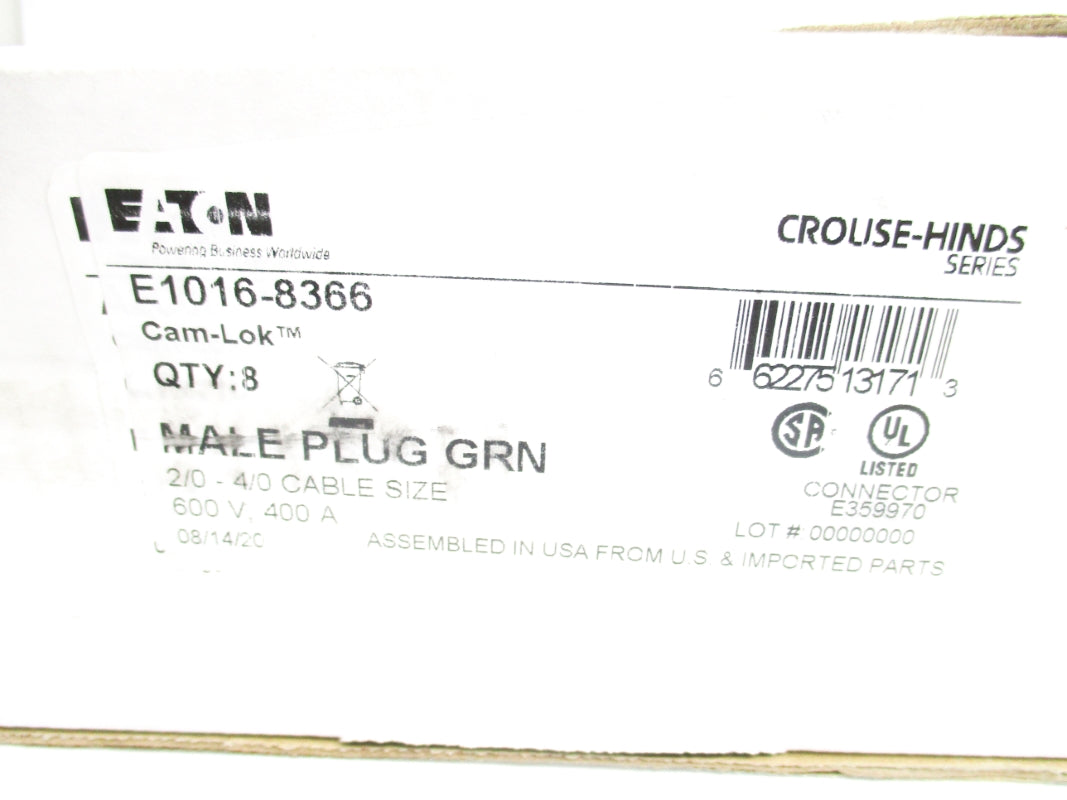 EATON E1016-8366 600V 400A (PKG OF 8) NSMP