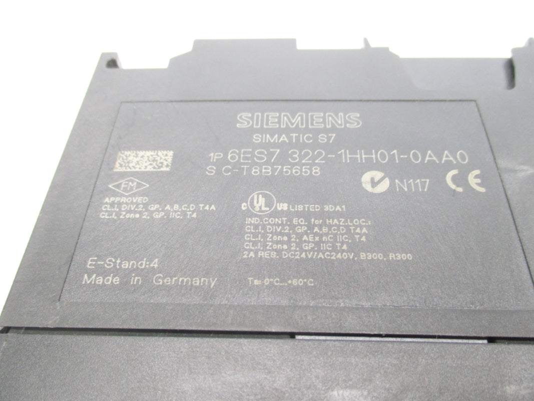 SIEMENS 6ES7322-1HH01-0AA0 (NO DOOR) UNMP