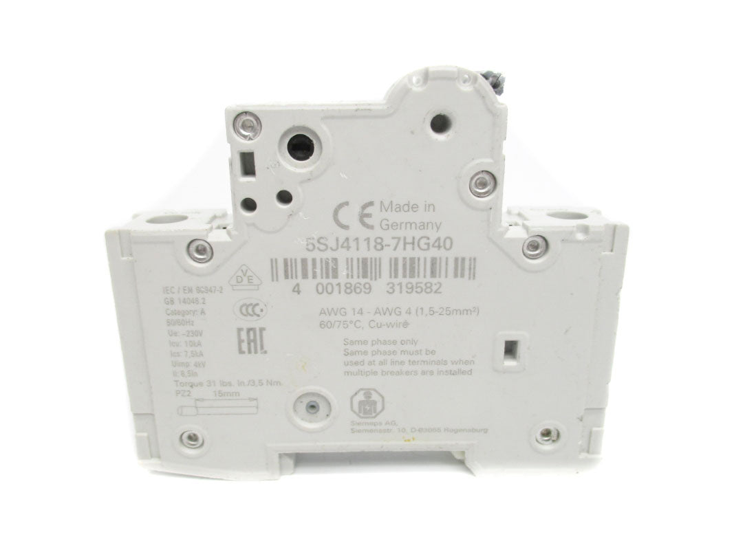 SIEMENS 5SJ4118-7HG40 230V 15A UNMP