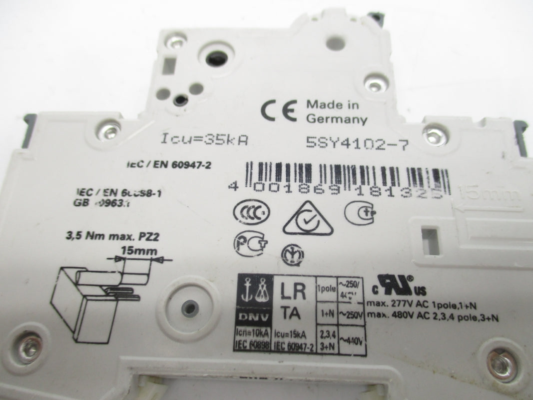 SIEMENS 5SY4102-7 230/400V 2A UNMP