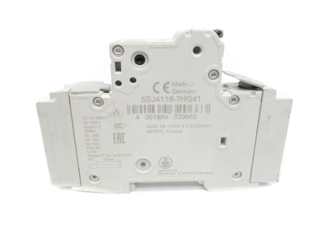 SIEMENS 5SJ4118-7HG41 230V 15A NSNP