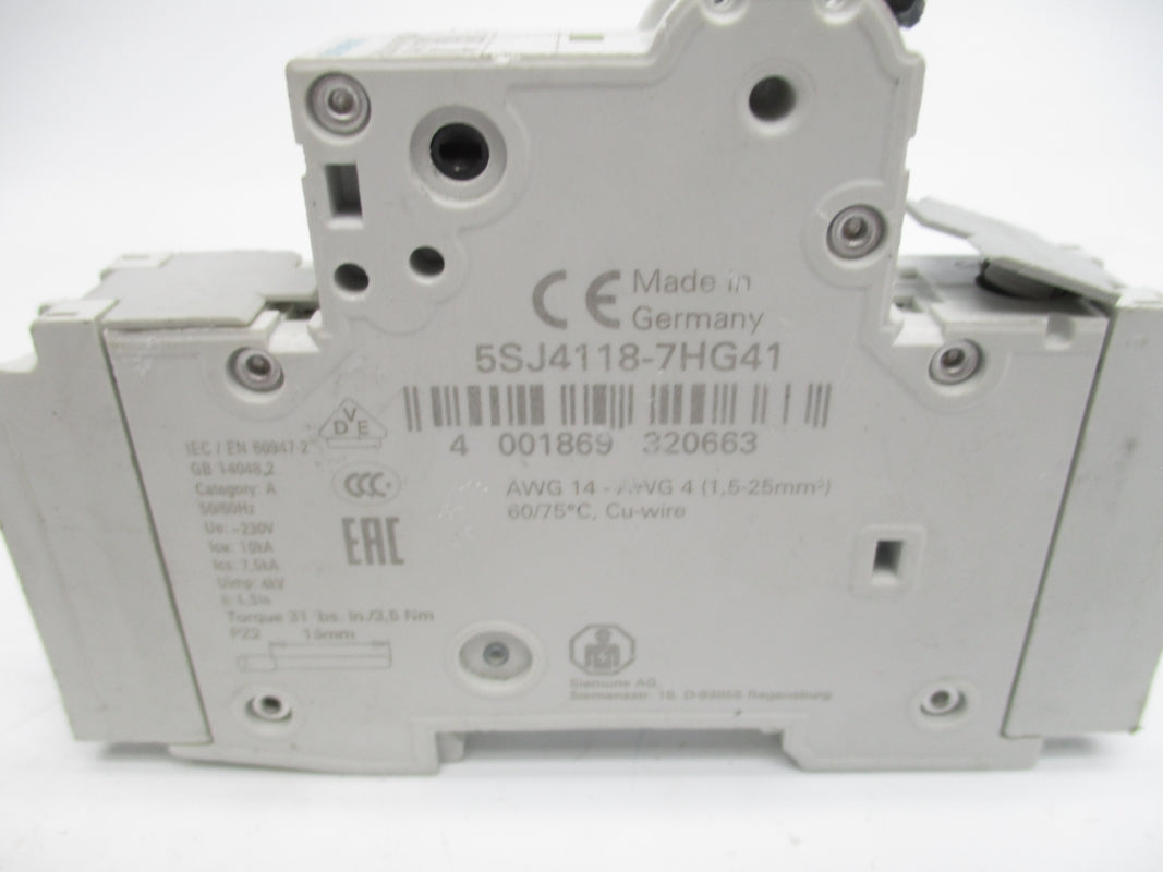 SIEMENS 5SJ4118-7HG41 230V 15A NSNP