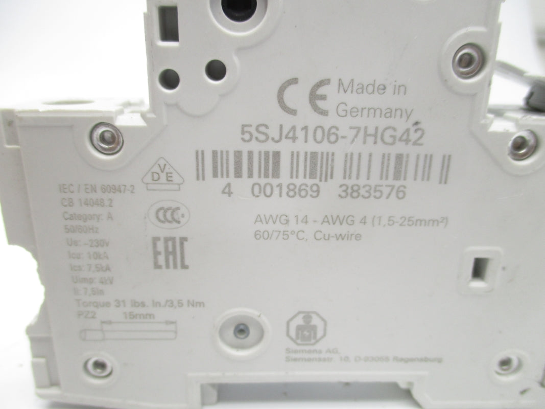 SIEMENS 5SJ4106-7HG42 230V 6A UNMP