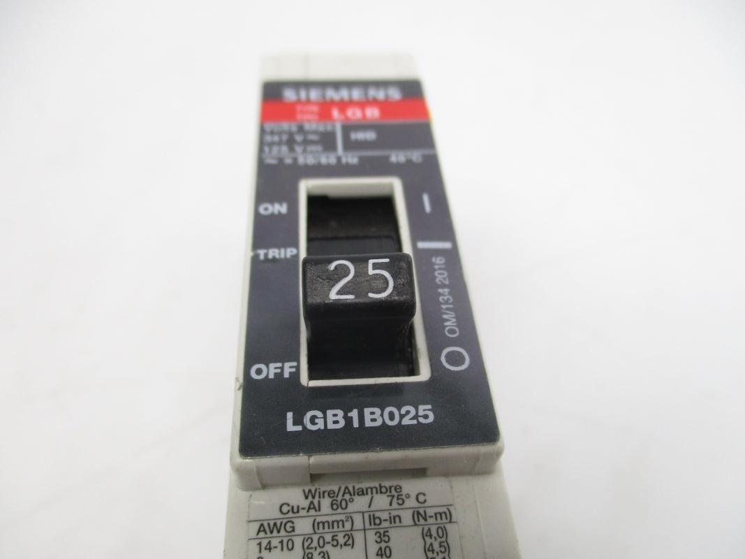 SIEMENS LGB1B025 347V 25A NSNP