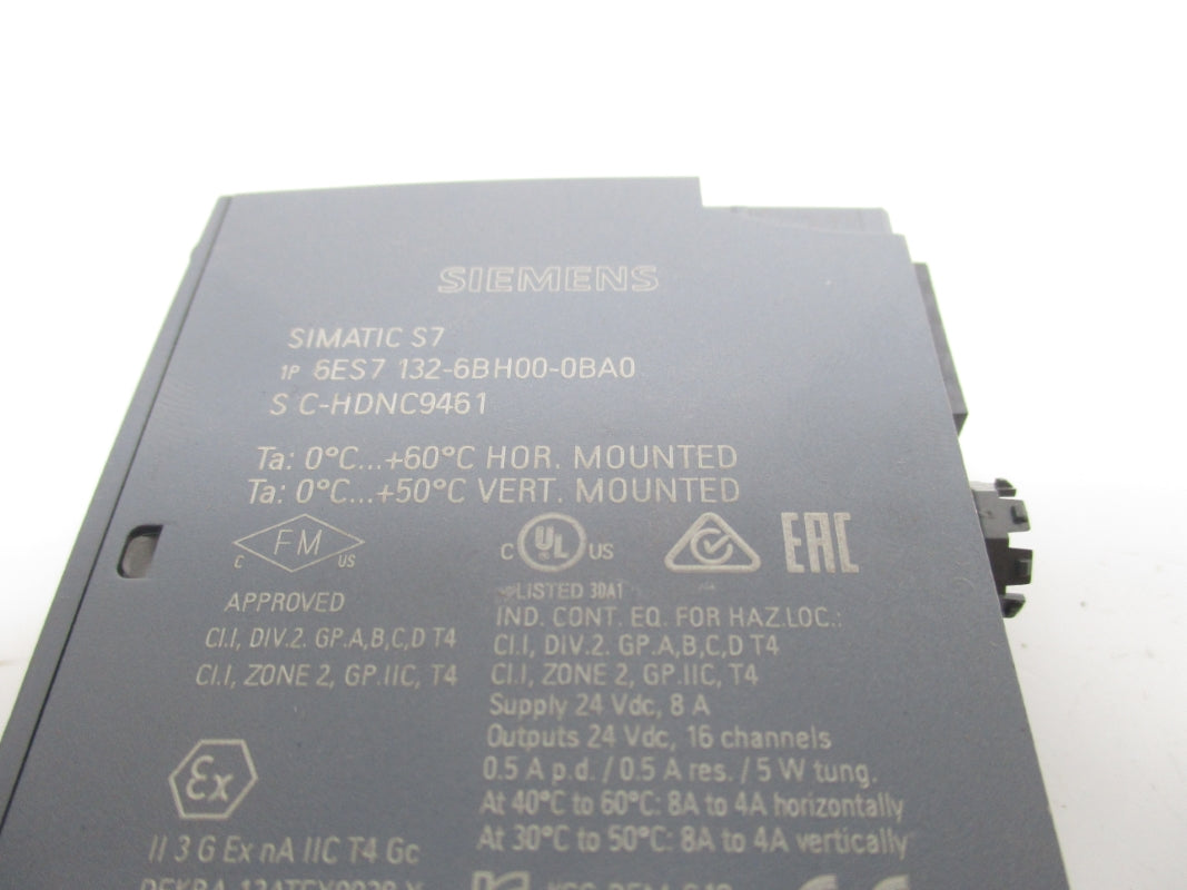 SIEMENS 6ES7132-6BH00-0BA0 24VDC 10A F/W V1.1.1 NSNP