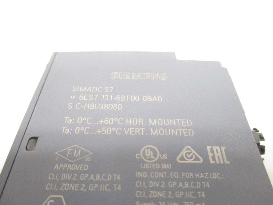 SIEMENS 6ES7131-6BF00-0BA0 24VDC 10A F/W V1.1.1 NSNP