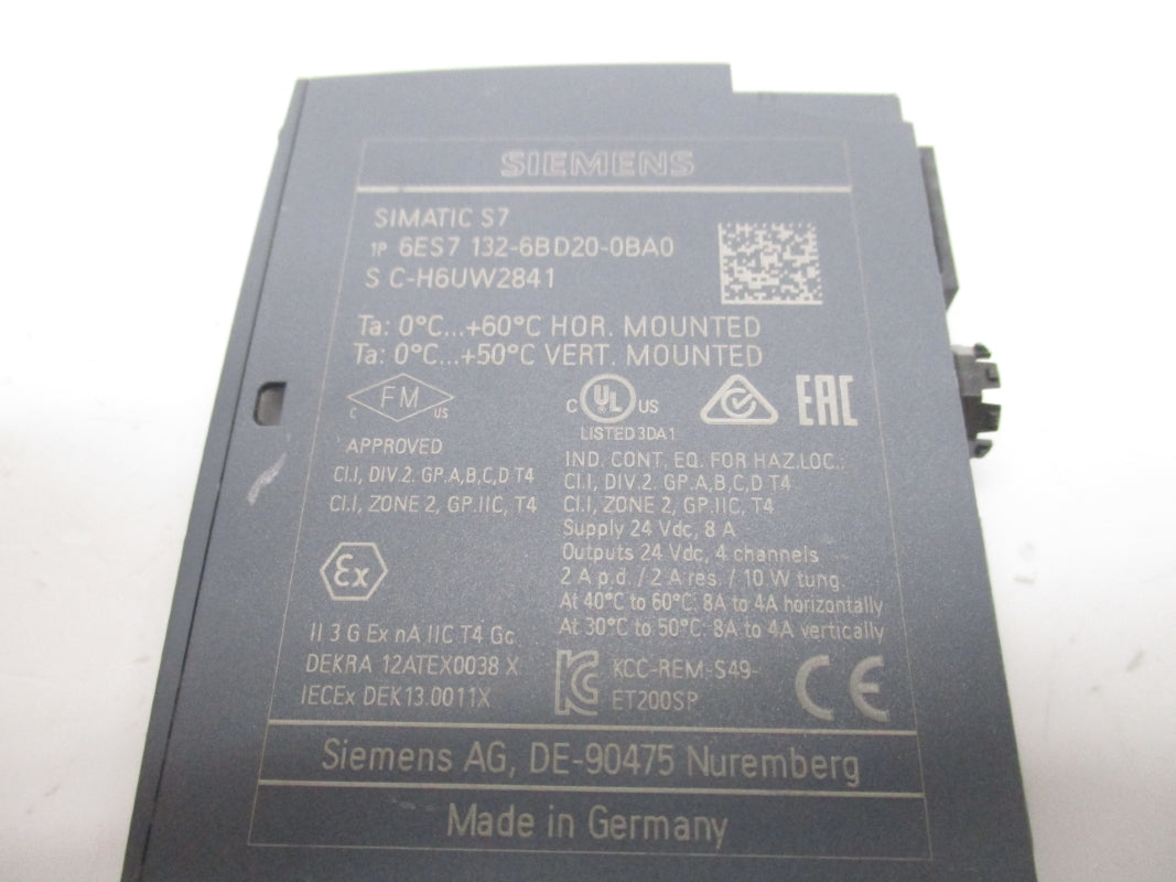 SIEMENS 6ES7132-6BD20-0BA0 24VDC 10A F/W V1.1.2 NSNP