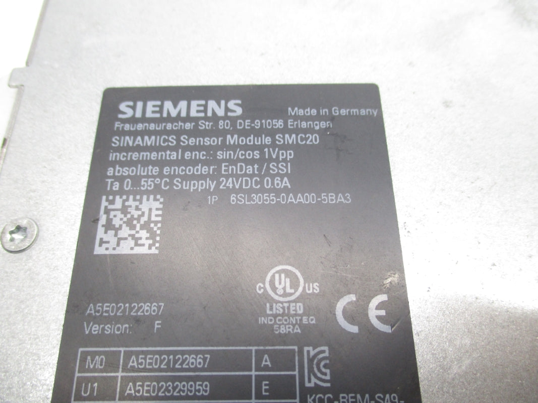 SIEMENS 6SL3055-0AA00-5BA3 24VDC 0.6A UNMP