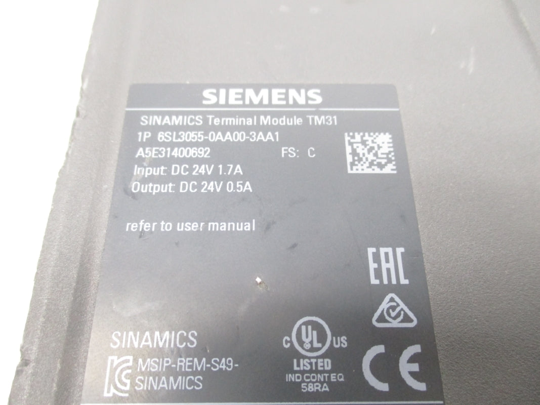 SIEMENS 6SL3055-0AA00-3AA1 24V 1.7A UNMP