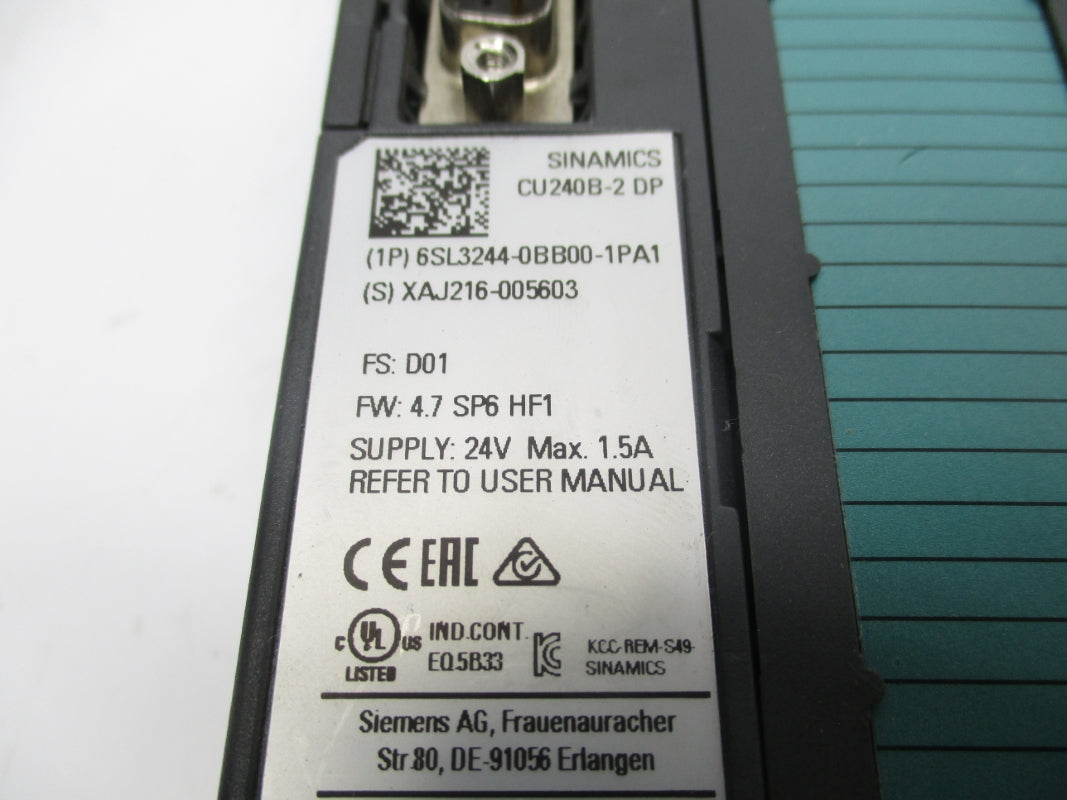 SIEMENS 6SL3244-0BB00-1PA1 24V 1.5A  F/W 4.7 (AS PICTURED) NSNP