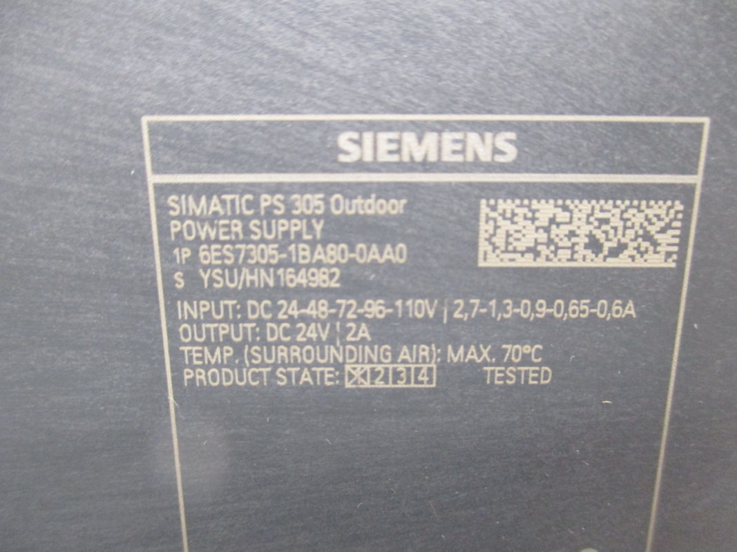 SIEMENS 6ES7305-1BA80-0AA0 110VDC 2,7A NSNP