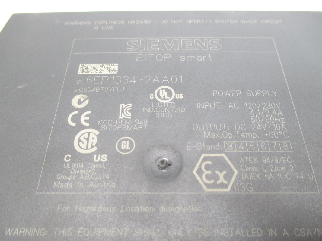 SIEMENS 6EP1334-2AA01 120/230V 2,4/4,1A (AS PICTURED) NSNP