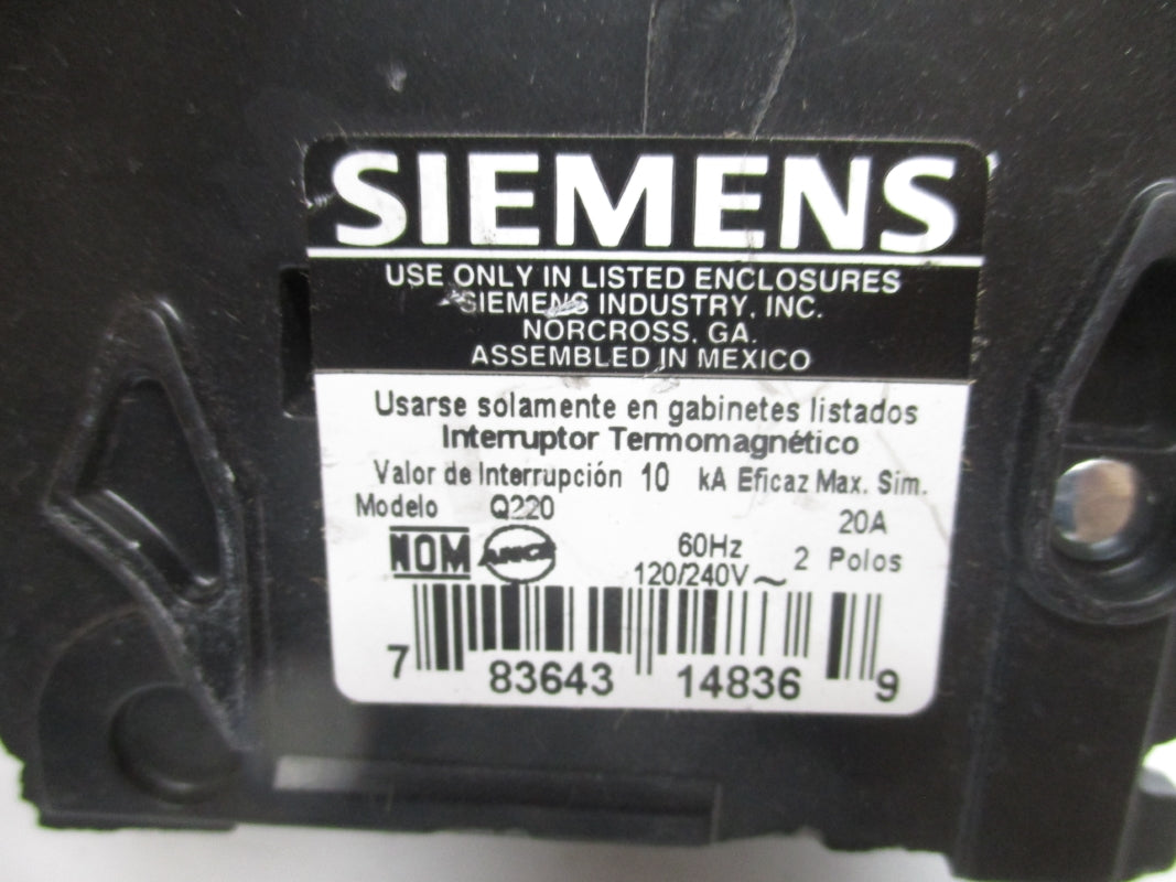 SIEMENS Q220 120/240V 20A UNMP