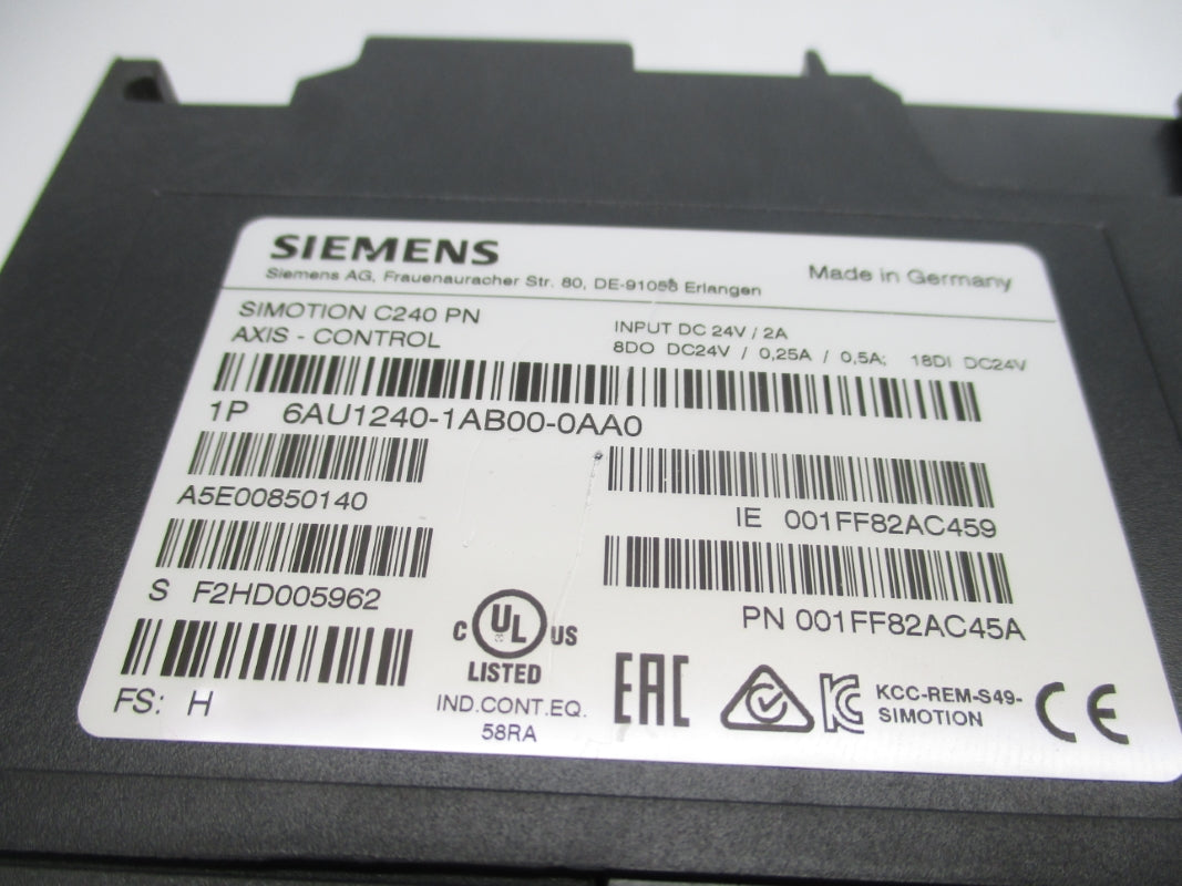 SIEMENS 6AU1240-1AB00-0AA0 24VDC 2A UNMP