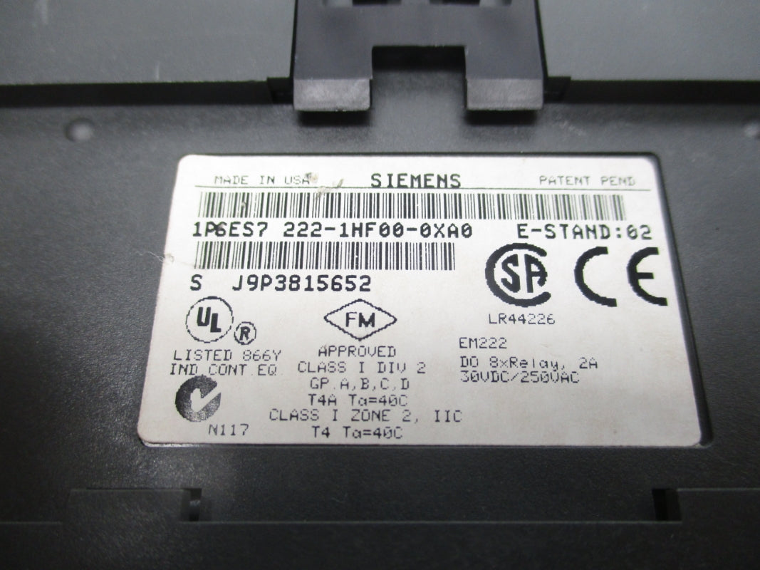 SIEMENS 6ES7222-1HF00-0XA0 250VAC 2A (NO COVER) NSNP