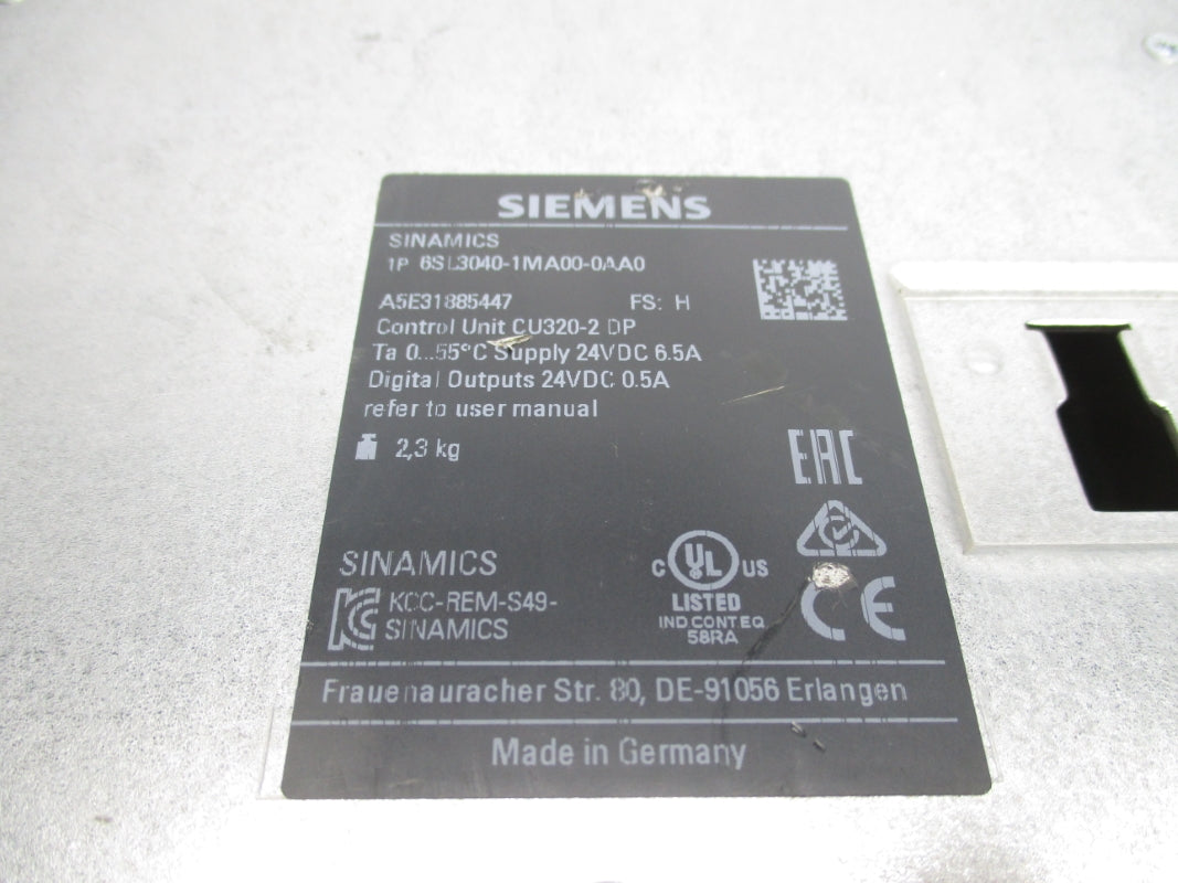 SIEMENS 6SL3040-1MA00-0AA0 24VDC 6.5A (NO DOOR) (AS PICTURED) UNMP