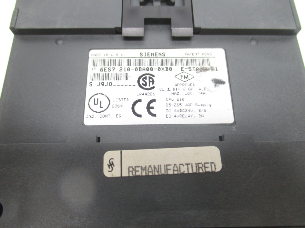 SIEMENS 6ES7210-0BA00-0XB0 85-265VAC 2A (NO DOOR) REMAN