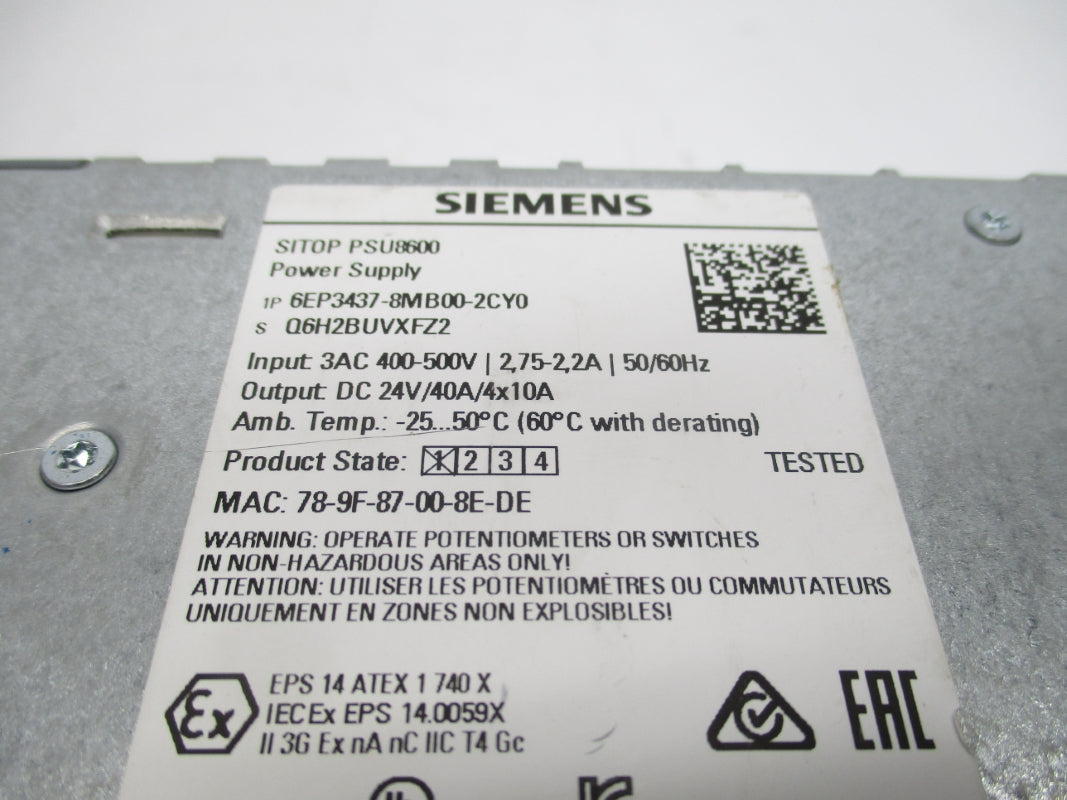 SIEMENS 6EP3437-8MB00-2CY0 400-500V 2,2-2,75A UNMP