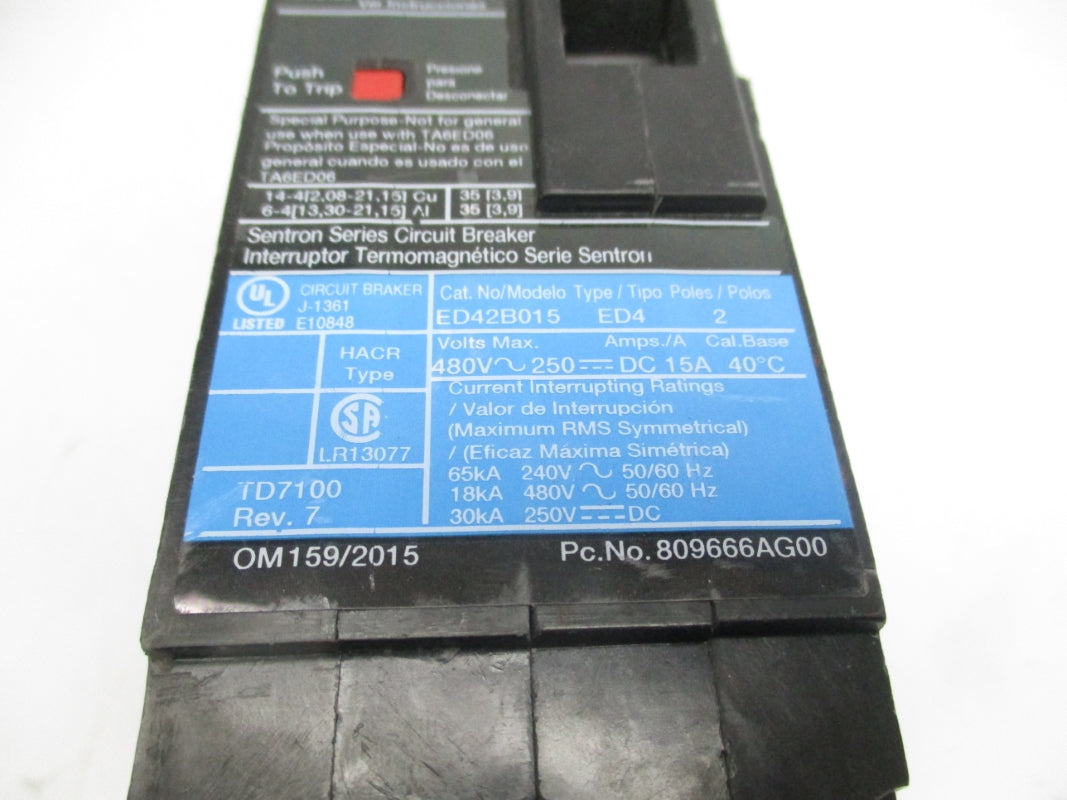 SIEMENS ED42B015 480V 15A NSNP
