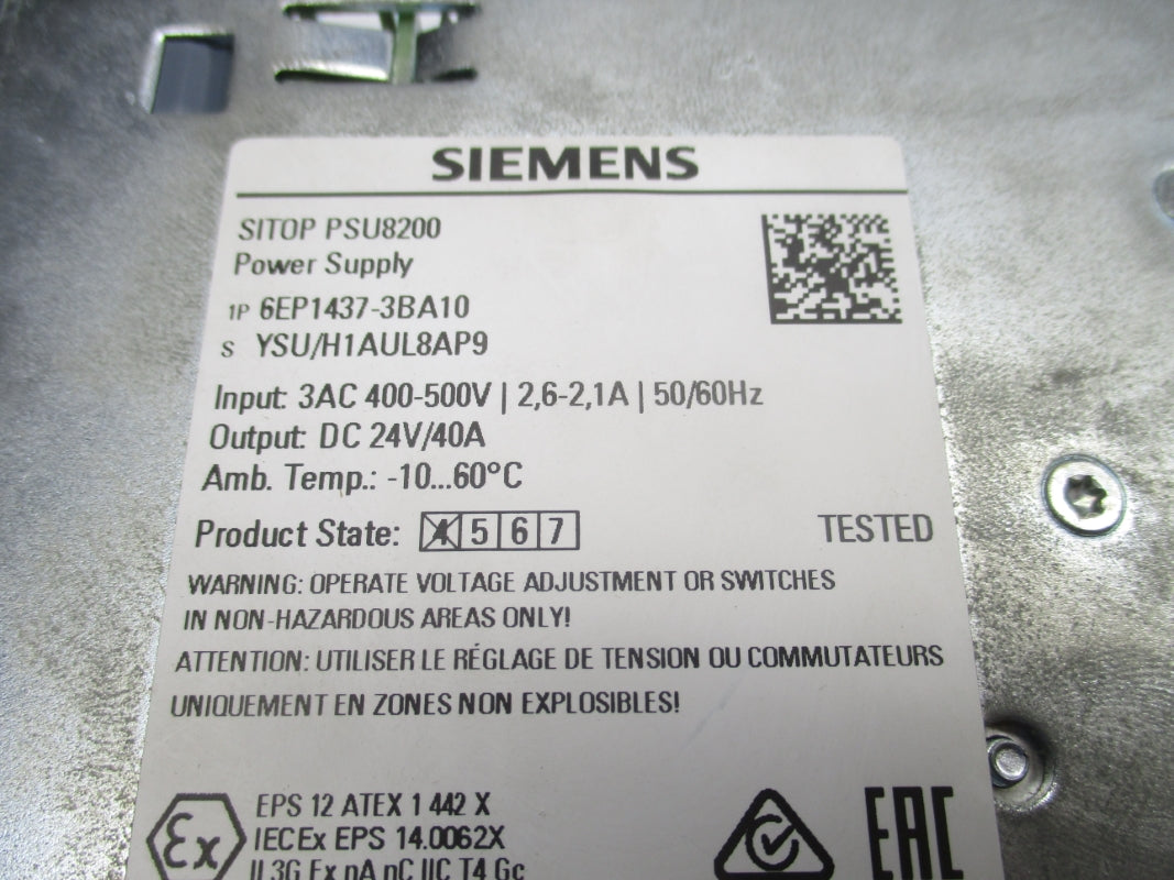 SIEMENS 6EP1437-3BA10 400-500VAC 2.6-2.1A UNMP