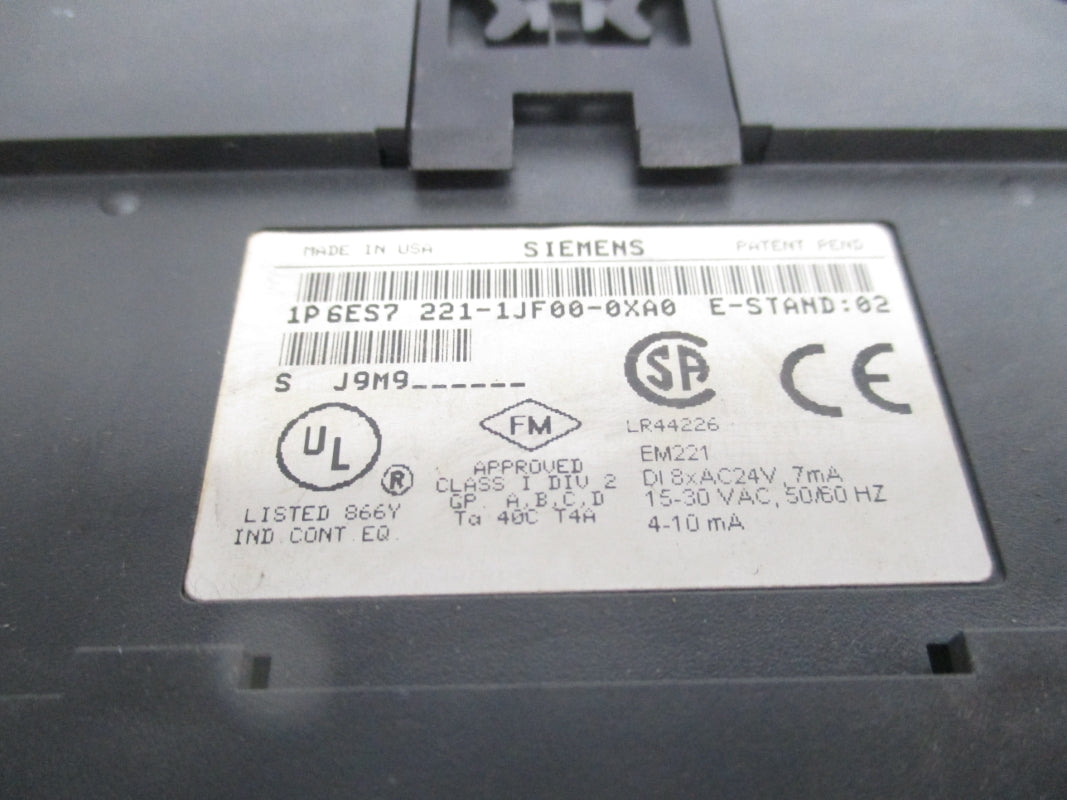 SIEMENS 6ES7221-1JF00-0XA0 15-30VAC (NO DOOR) NSNP