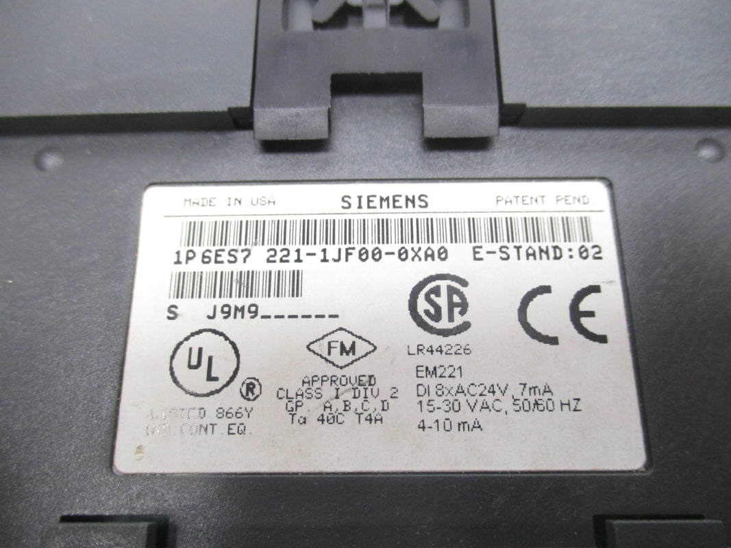 SIEMENS 6ES7221-1JF00-0XA0 15-30VAC NSNP