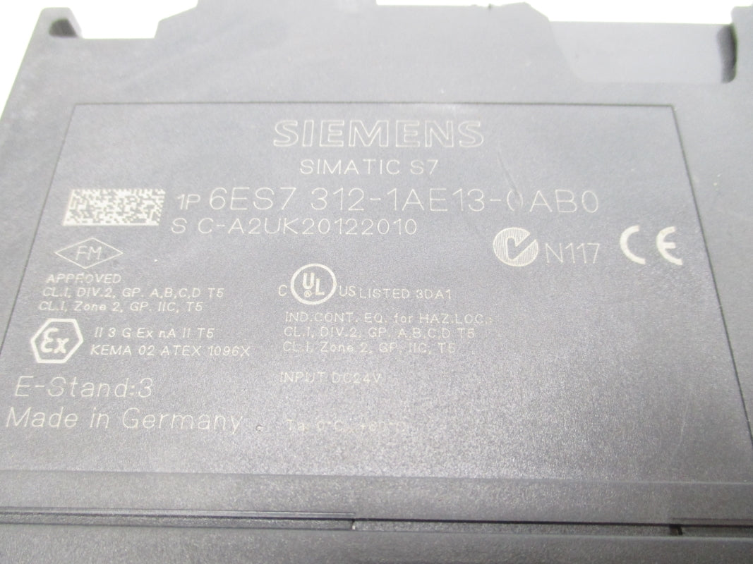 SIEMENS 6ES7312-1AE13-0AB0 24VDC UNMP