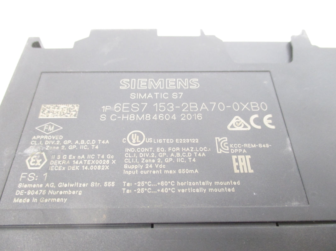 SIEMENS 6ES7153-2BA70-0XB0 24VDC NSNP