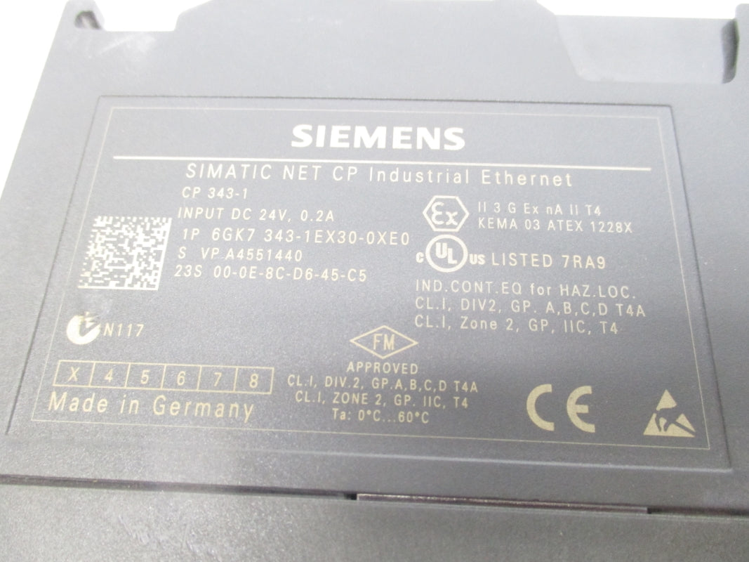 SIEMENS 6GK7343-1EX30-0XE0 24VDC 0.2A UNMP